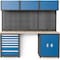 Chery Industrial Storage Cabinet, Multifunctional Steel Garage Storage Cabinet W/ Doors, Sliding Drawers Blue 3 Pcs JINWB108CBL01 - alternate 1